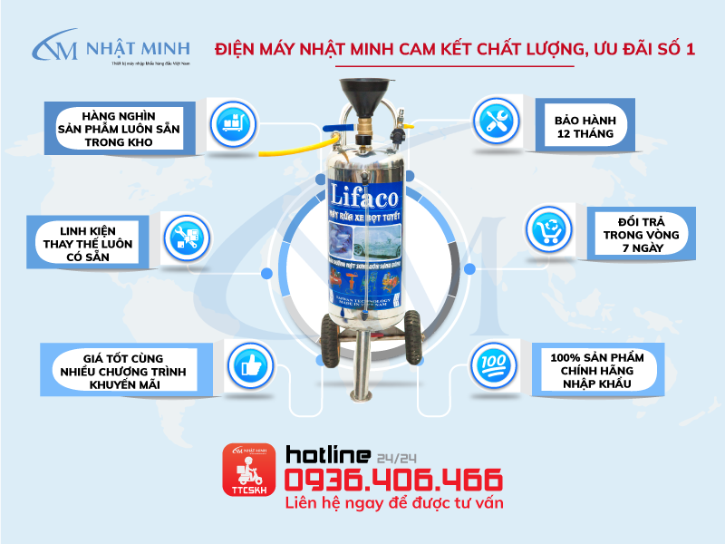 Cam kết chính hãng bình phun bọt tuyết