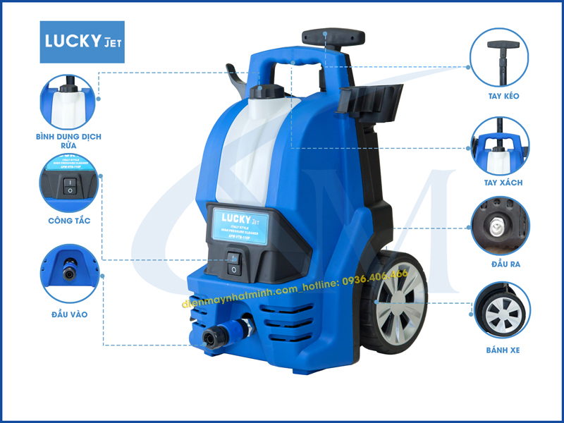 máy rửa xe 110p và phụ kiện