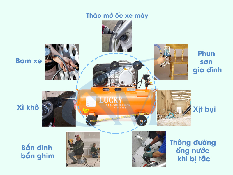 Ứng dụng thực tế máy nén khí 60 lít 1HP