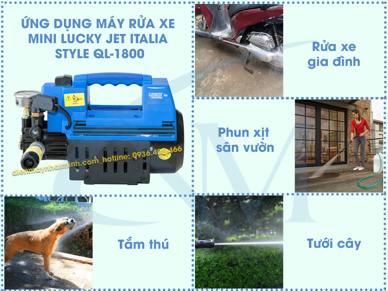 ứng dụng thực tiễn máy rửa xe