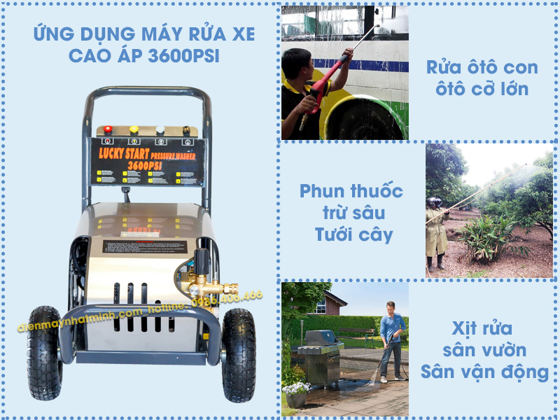 Công dụng của máy rửa xe cao áp 3600