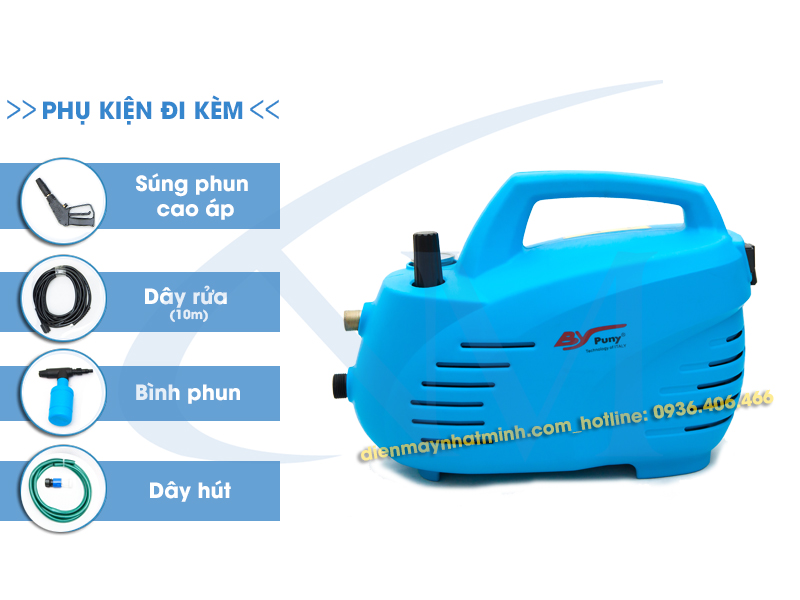 Phụ kiện đi kèm máy xịt rửa điều hòa Puny